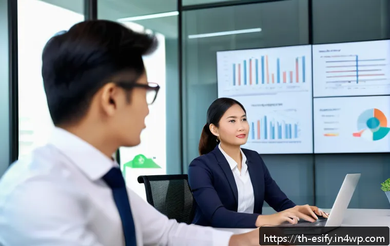 커뮤니케이션 기술을 통한 참여 증대 - A professional office meeting scene in Bangkok with diverse Thai colleagues actively engaged in deep...